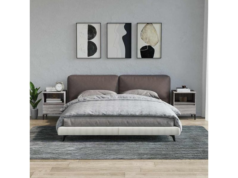 Lot de 2 table de chevet, table d'appoint sonoma gris 40x35x50 cm - Conforama B
