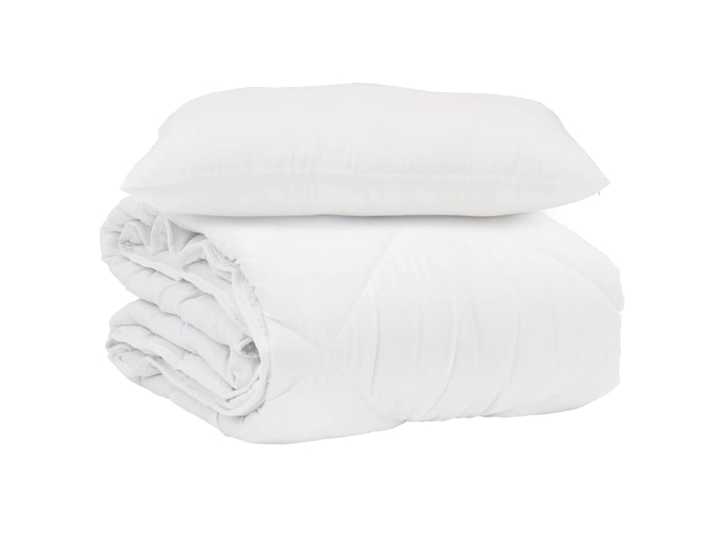  Duvet d'été simple avec oreiller 2 pcs - couette blanc microfibre  - Conforama A