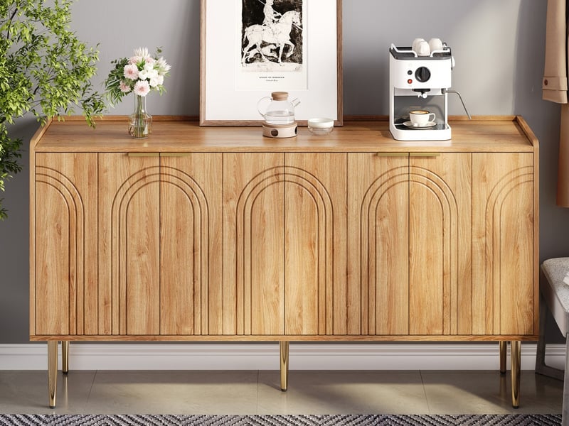  Buffet moderne, meuble de rangement pour salon, console pour entrée, meuble de rangement pour chambre à coucher, finition bois  - Conforama B