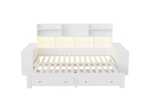 Lit banquette 90x200 cm coloris blanc