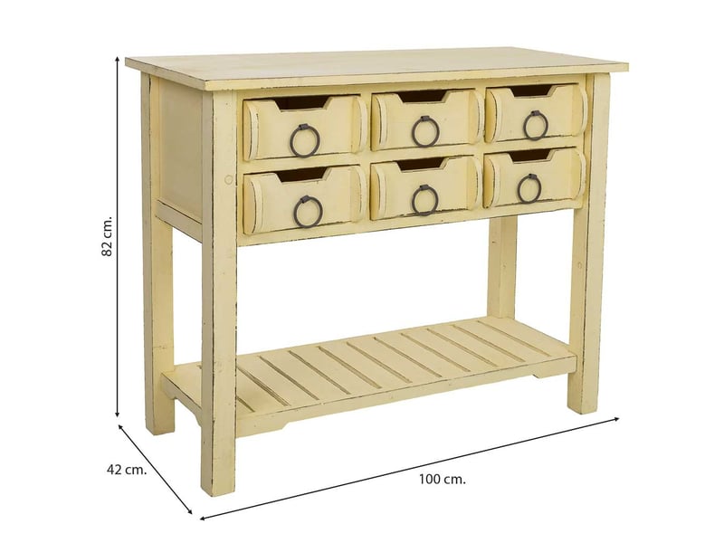  Console d'entrée en bois jaune 105x45,5x82 cm h  - Conforama D