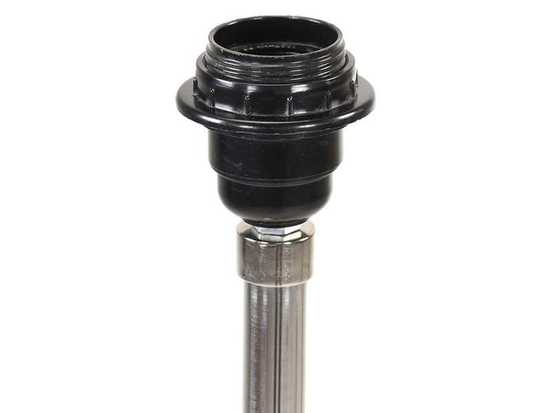  Lampadaire à trépied marron miel et blanc bois de teck 141 cm  - Conforama D