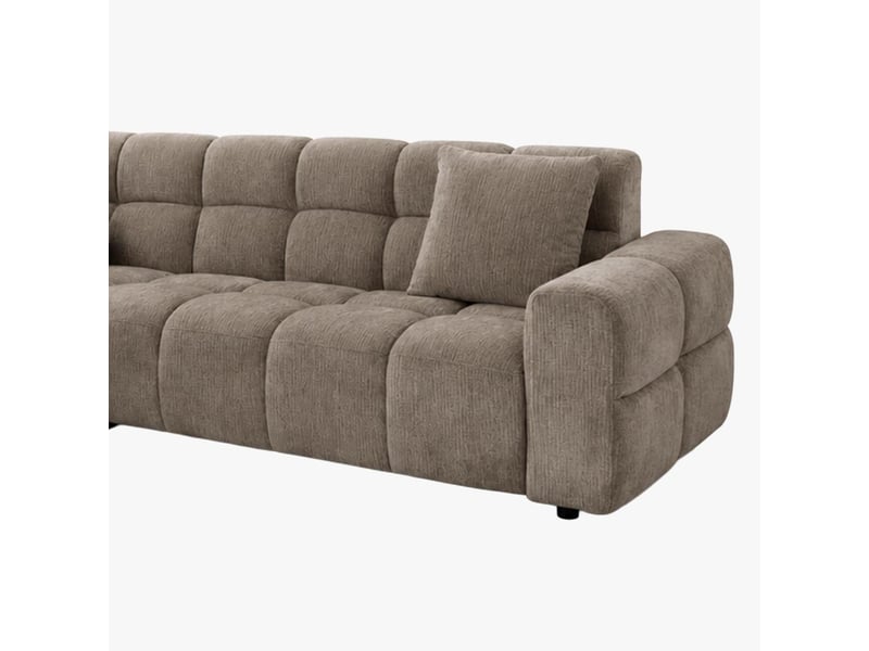  Canapé d'angle en tissu taupe - angle gauche  - Conforama E