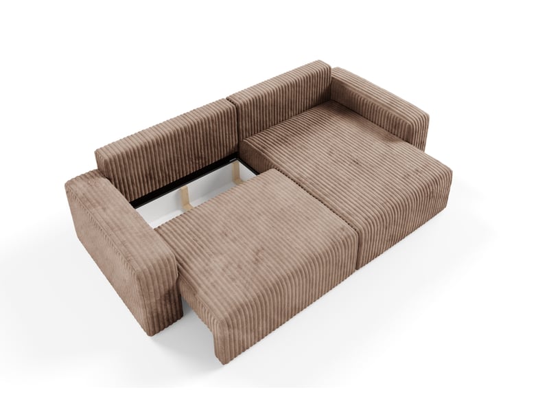  Canapé d'angle convertible cord fano braun  - Conforama E