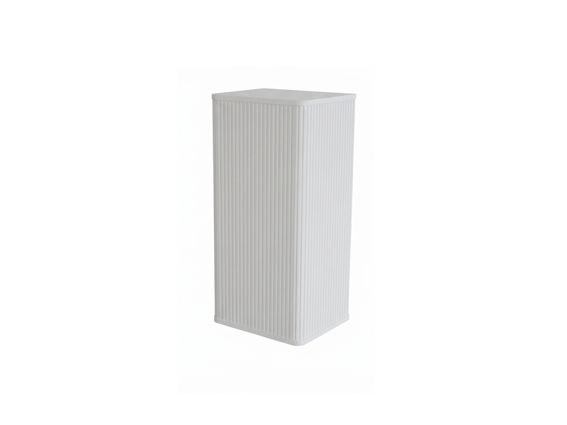  Armoire murale de salle de bain à porte sans poignée avec étagères intérieures, design rainuré blanc, en mdf  - Conforama A