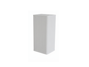 Armoire murale de salle de bain à porte sans poignée avec étagères intérieures, design rainuré blanc, en mdf