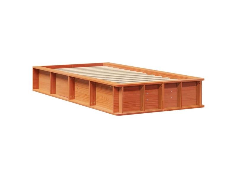 Lit simple- lit adulte - cadre de lit marron 80 x 200 cm bois de pin massif - Conforama C