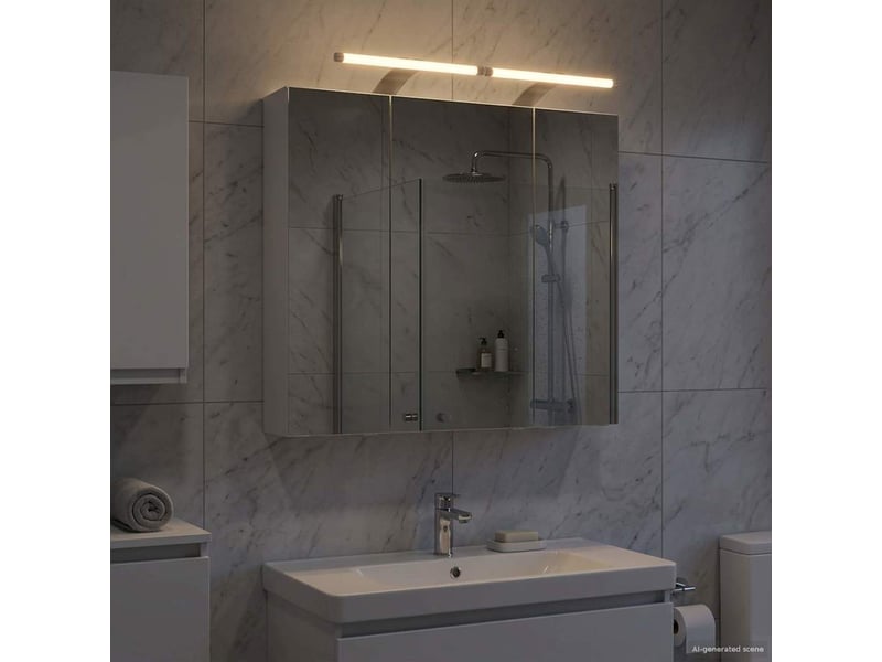 Armoire miroir salle de bain, meuble de rangement blanc 70x14.5x70 cm shl2252 - Conforama B