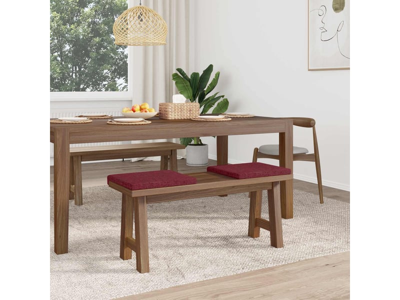 Lot de 2 coussins de banc, coussins d'assise, coussins pour chaisecanapé tissu bordeaux profondeur 35 cm cf52501 - Conforama C