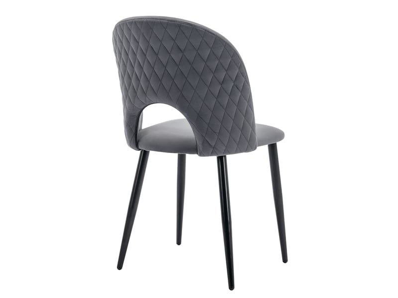 Lot de 4 chaises de salle à manger,47x44x84 cm,avec pieds réglables,velours,gris - Conforama D