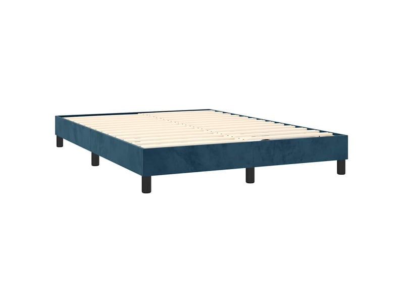  Lit double- lit adulte -  cadre de lit à lattes bleu foncé 140x200 cm velours  - Conforama C