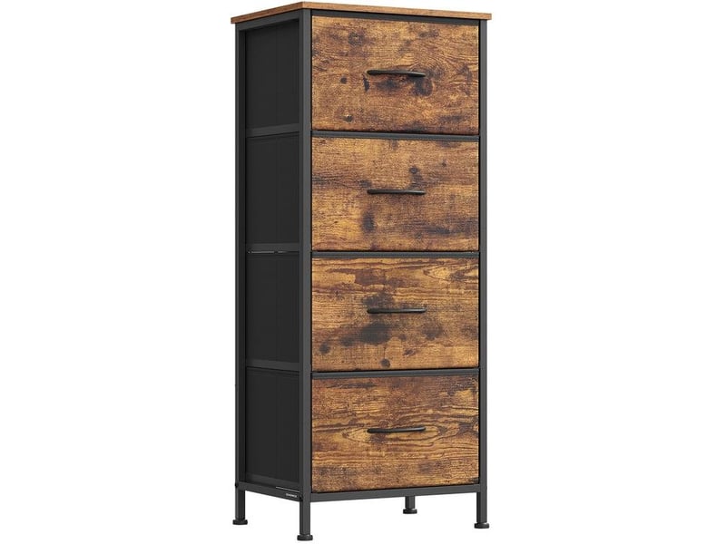  Commode 9 tiroirs rangement entrée ou salon 30 x 39,6 x 95,2 cm style rustique finition mate en mdf marron 12_0012957  - Conforama A