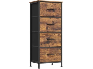 Commode 9 tiroirs rangement entrée ou salon 30 x 39,6 x 95,2 cm style rustique finition mate en mdf marron 12_0012957