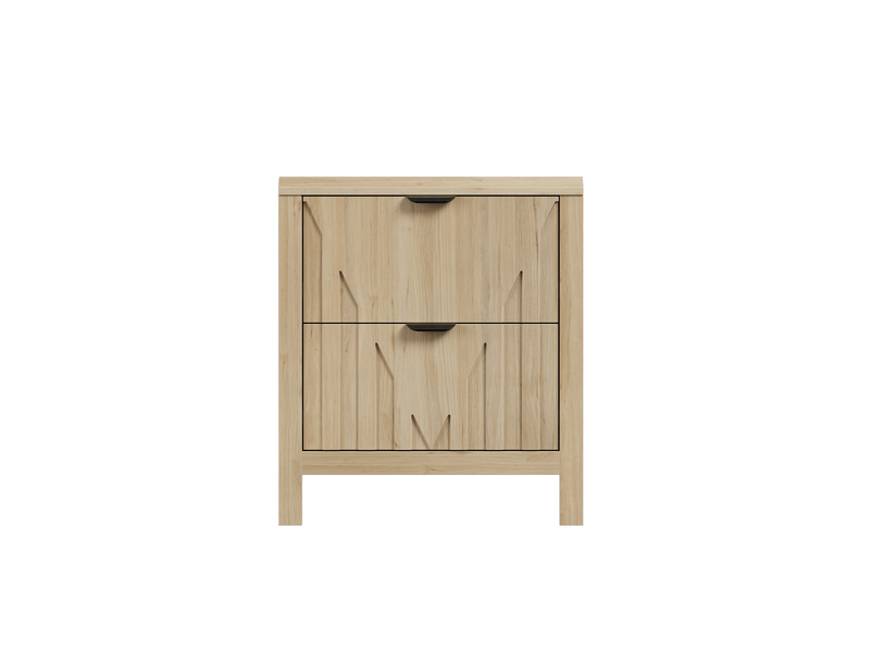  Table de chevet avec tiroir compartimenté et rangement pour chambre en mdf et panneaux de particules chêne  - Conforama A