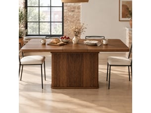 Table à manger extensible 140x80 cm à 180 cm avec rangement effet bois brun foncé