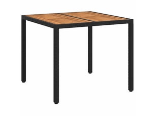 Table de jardin, table d'extérieur noir 90 x 90 x 75 cm polyrotin cf40730