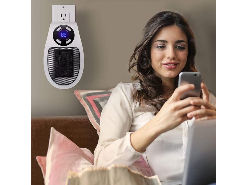  Mini prise de chauffage électrique à air, 350 w, affichage led, avec protection contre la surchauffe (sans télécommande, blanc - fc-zls-04009zls FC-ZLS-04009ZLS - Conforama B