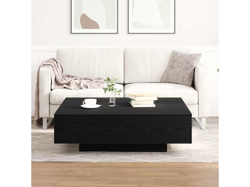  Table basse, table d'appoint, table de salon chêne noir 100 x 100 x 31 cm  - Conforama C