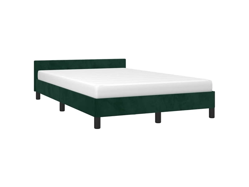  Lit double- lit adulte -  cadre de lit sans matelas vert foncé 120x190 cm velours  - Conforama C