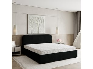 Lit coffre 200x200 cm <strong>MASSENO</strong> <strong></strong> coloris noir