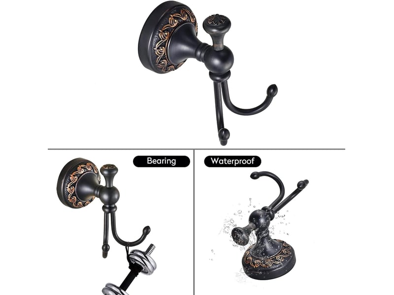  1 pcs patères doubles en bronze huilé, crochet double pour manteau antique noirs, porte-manteau en retro laiton - szpa134093jjzj SZPA134093JJZJ - Conforama D