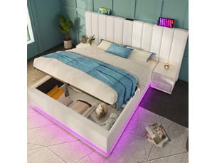 Lit coffre 180x200 cm    coloris blanc