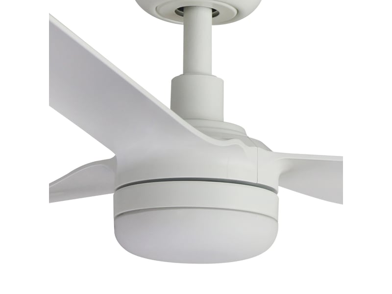  Faro ventilateur de plafond avec lumiere led acier blanc mat moteur dc 6 vitesses fonction inversee compatible plafonds inclines punt m faro-338141s  - Conforama D