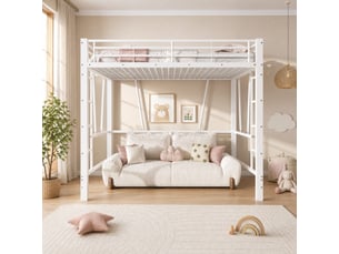 Lit mezzanine 140x200 cm HAUSS SPOLE   coloris blanc