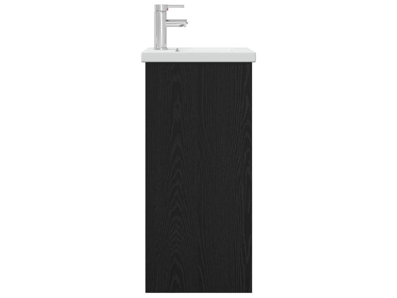 Meuble salle de bain avec évier, meuble de rangement chêne noir 42x40x84.5 cm shl9492 - Conforama E
