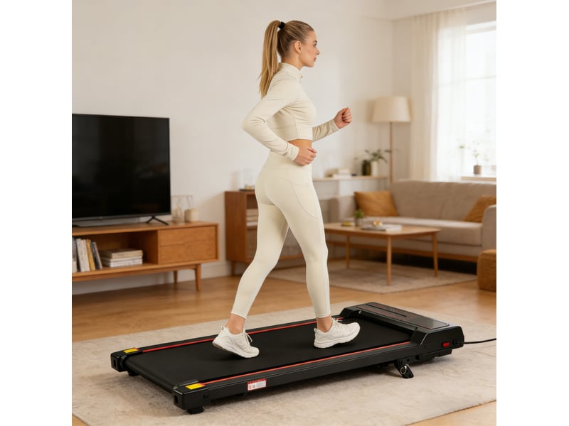  Tapis de marche 104x46x10 cm pliable à inclinaison réglable métal noir  - Conforama B