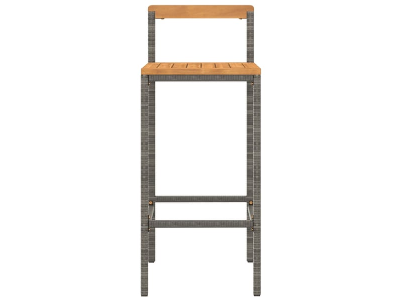  Lot de 2 tabouret de bar, chaise de bar gris résine tressée et bois d'acacia shl76941  - Conforama D