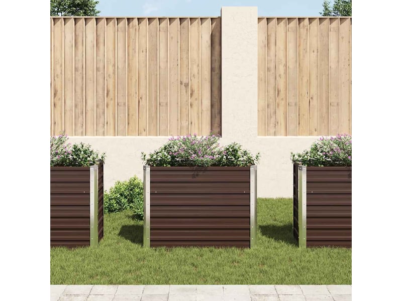  Jardinière - lit surélevé de jardin marron 100x40x77 cm acier galvanisé  - Conforama C