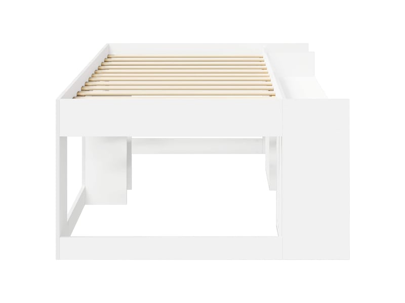  Cadre de lit pour enfants - lit jeune avec rangement blanc 90 x 200 cm  - Conforama D