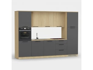 Cuisine complète linéaire moderne avec évier tyrek 300x215 - anthracite