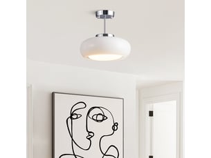 Plafonnier chrome 12 w ø28 cm, design moderne mid-century, lampe de plafond nordique