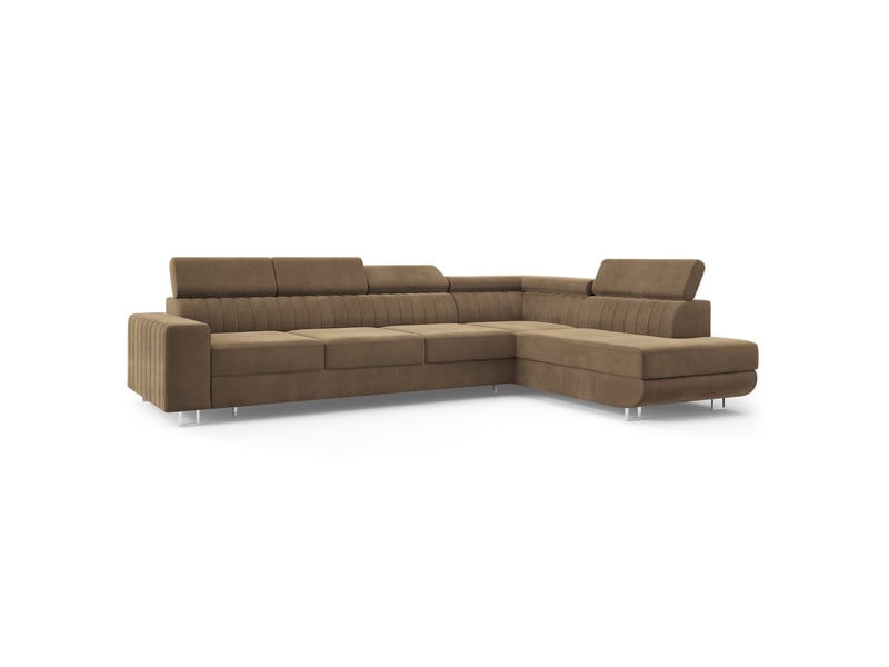 Canapé d'angle hestion, velours beige - Conforama A
