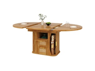 Table de salle à manger extensible avec tiroirs en mdf 118–158×118×77,1 cm chêne