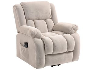Fauteuil releveur électrique massant chauffant inclinable repose-pieds tissu beige