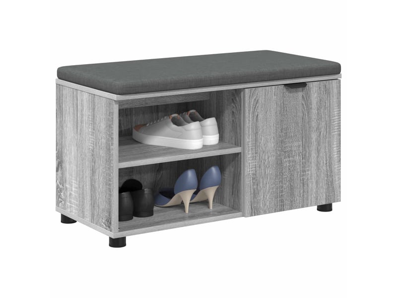  Banc d'entrée, banc interieur avec coussin gris sonoma 80x38x46 cm shl58542  - Conforama C