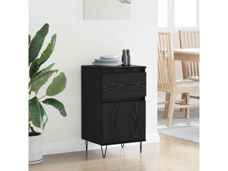  Buffet - bahut - meuble de rangement chêne noir 35 x 40 x 70 cm bois d'ingénierie  - Conforama D