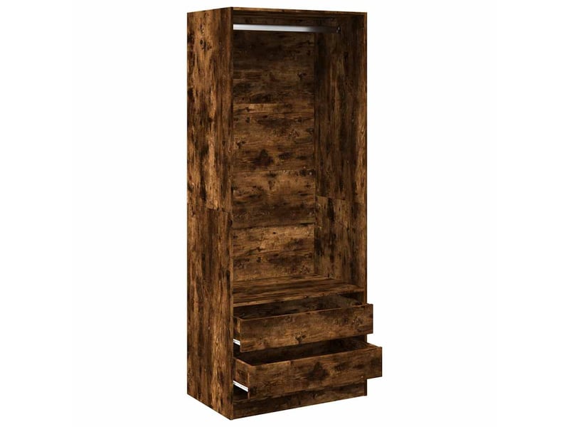  Garde-robe chambre, armoire de rangement chêne fumé 80x50x200 cm bois d'ingénierie shl8558  - Conforama E