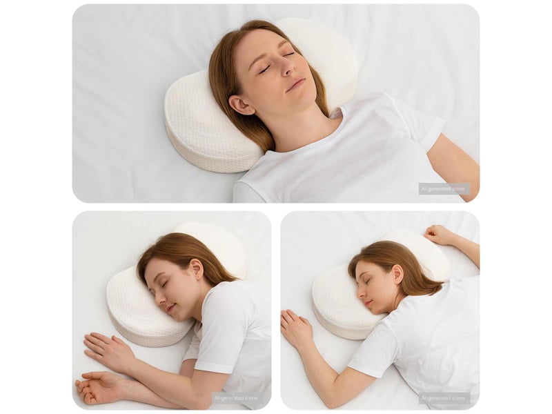  Oreiller, coussin cervical blanc mousse à mémoire de forme cf51351  - Conforama B