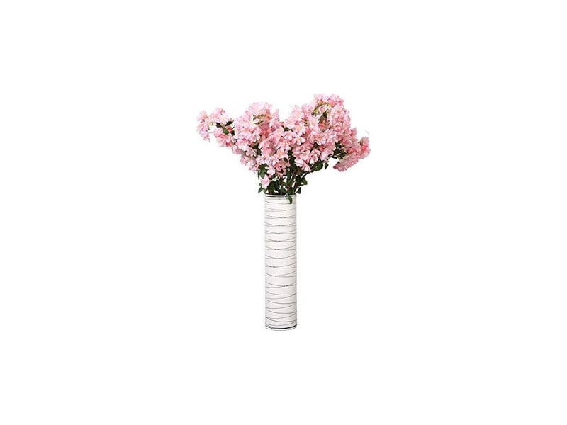  Fleur artificielle 105 cm faux cerisier fleur arbre 3 fourche sakura branche fleur artificielle soie de mariage fond décoration murale,aafgvc  - Conforama C