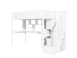Lit mezzanine 90x200 cm <strong></strong>  <strong></strong> coloris blanc