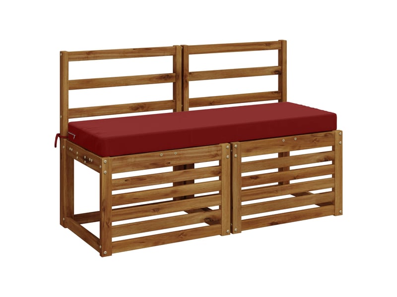  Lot de 2 coussins de banc, coussins d'assise soest 100 % polyester bordeaux cf57176  - Conforama C