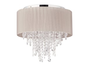 Lampe de plafond élégante vintage décoration salon 28 x 28 x 50 cm en organza transparent 13_0009306