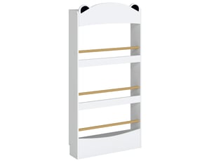 Bibliothèque murale enfant à 4 niveaux, étagère à livre 3-8 ans, meuble de rangement pour salle de jeux, salon, blanc