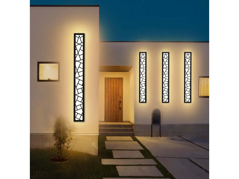  Applique murale longue étanche ip65 eclairage mural led intérieure et extérieure aluminium  l60cm  - Conforama C