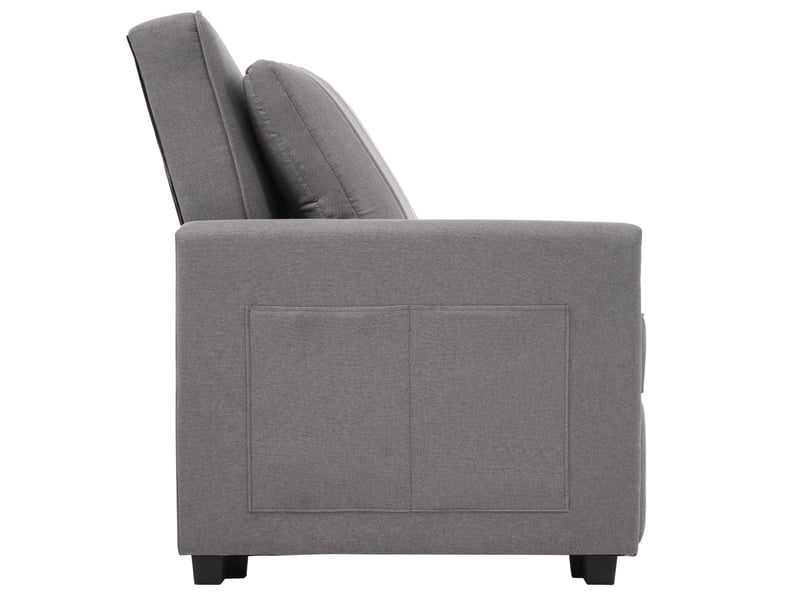 Canapé lit convertible 2 places, canapé lit en tissu lin, canapé 2 places gris antique avec dossier réglable, 127x75x94 cm - Conforama W