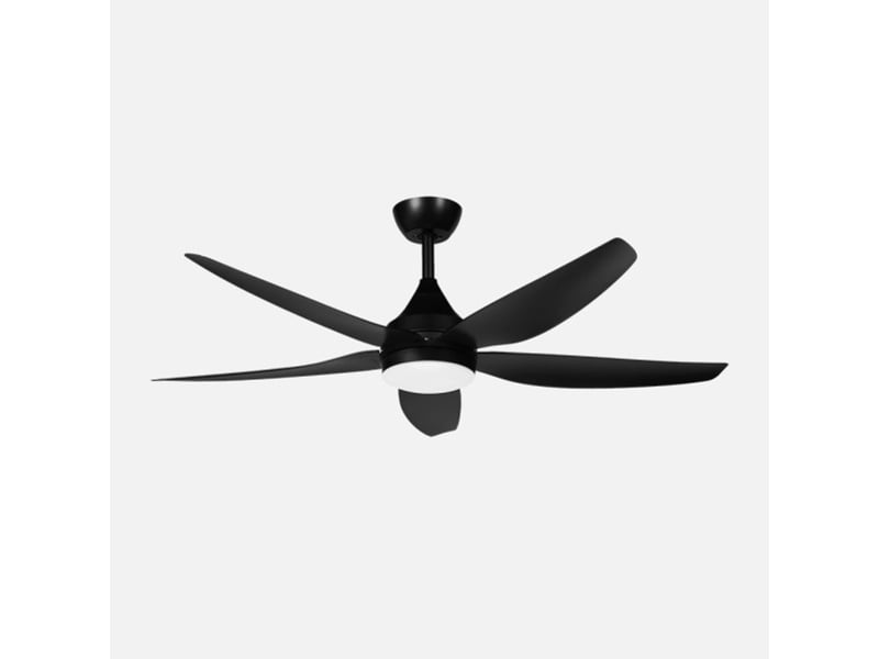  Ventilateur de plafond fabrilamp elda dc noir 5 pales 6 vitesses led 18 w télécommande 262591509 - Conforama A